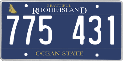RI license plate 775431