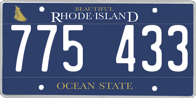 RI license plate 775433