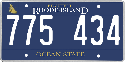 RI license plate 775434