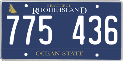 RI license plate 775436