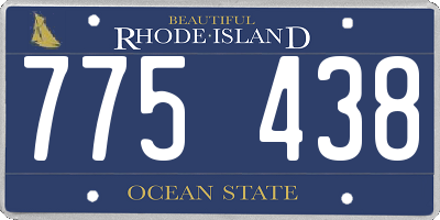 RI license plate 775438