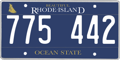 RI license plate 775442