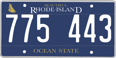 RI license plate 775443