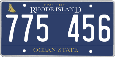 RI license plate 775456