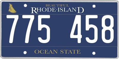 RI license plate 775458