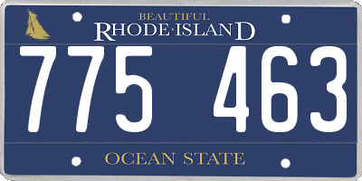 RI license plate 775463