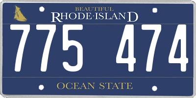 RI license plate 775474