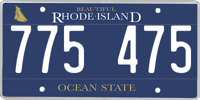 RI license plate 775475