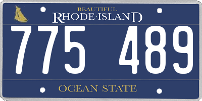 RI license plate 775489