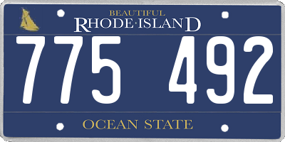 RI license plate 775492