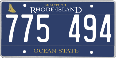 RI license plate 775494