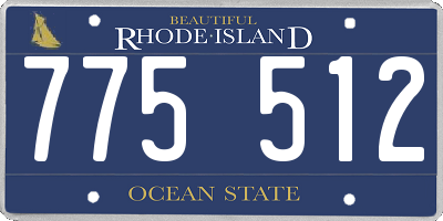 RI license plate 775512