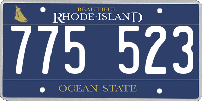 RI license plate 775523