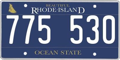 RI license plate 775530