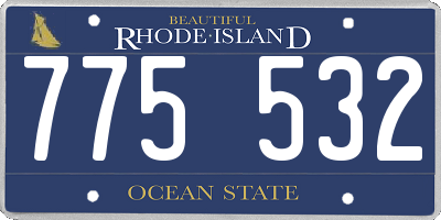 RI license plate 775532