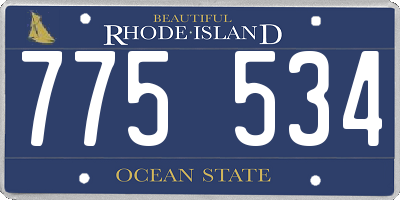 RI license plate 775534