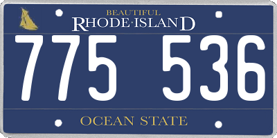RI license plate 775536