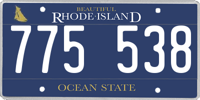 RI license plate 775538