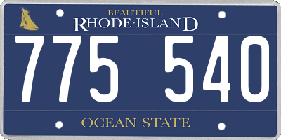 RI license plate 775540