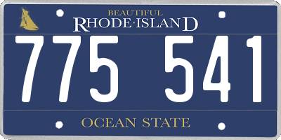 RI license plate 775541