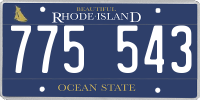 RI license plate 775543