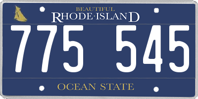 RI license plate 775545