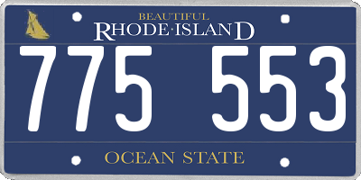 RI license plate 775553