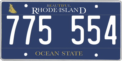 RI license plate 775554