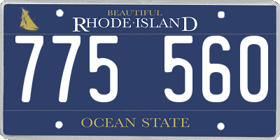 RI license plate 775560
