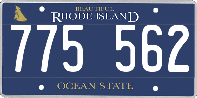 RI license plate 775562