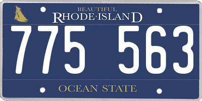 RI license plate 775563
