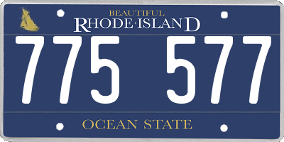 RI license plate 775577