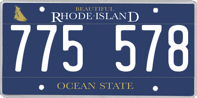 RI license plate 775578