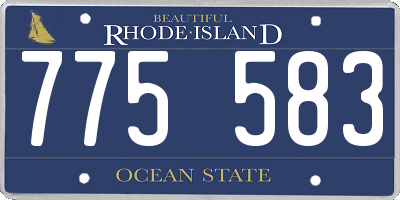 RI license plate 775583
