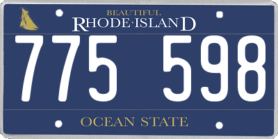 RI license plate 775598