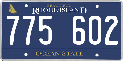 RI license plate 775602
