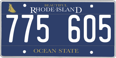 RI license plate 775605