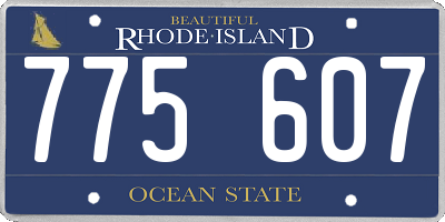 RI license plate 775607