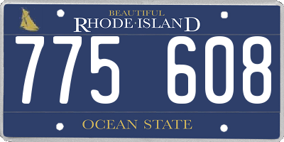 RI license plate 775608