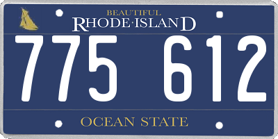 RI license plate 775612