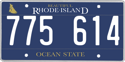 RI license plate 775614