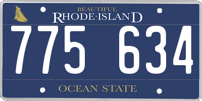 RI license plate 775634
