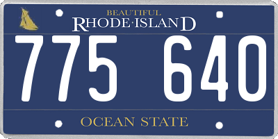 RI license plate 775640