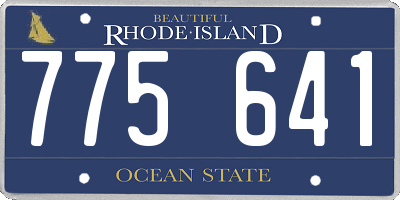 RI license plate 775641
