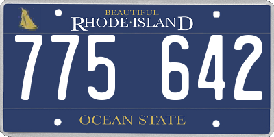 RI license plate 775642
