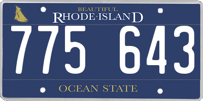 RI license plate 775643