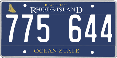 RI license plate 775644