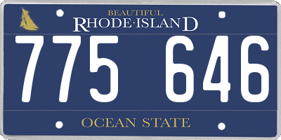 RI license plate 775646