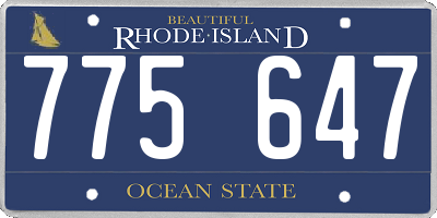 RI license plate 775647