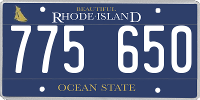 RI license plate 775650